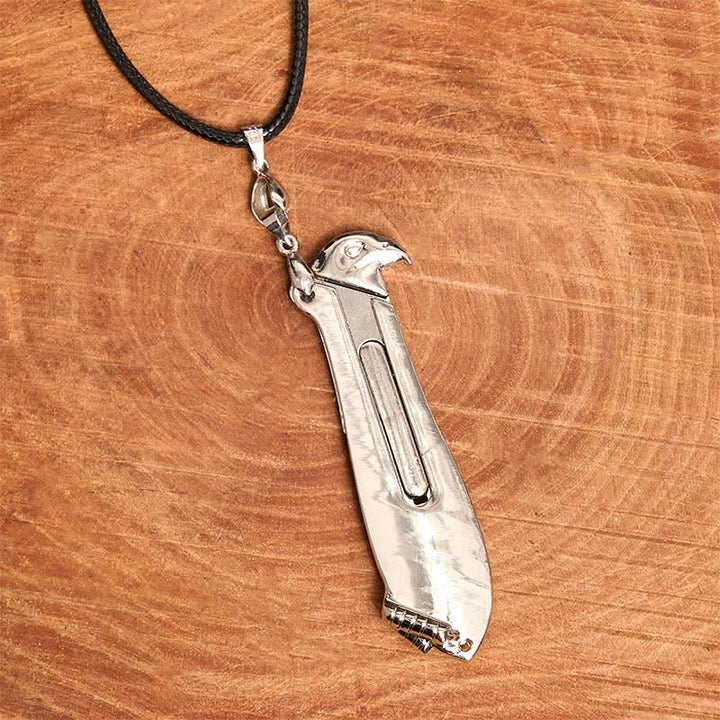 Collar con colgante multifunción y cuchillo oculto de Liberal Hawk