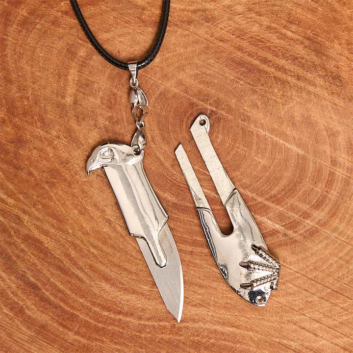 Collar con colgante multifunción y cuchillo oculto de Liberal Hawk