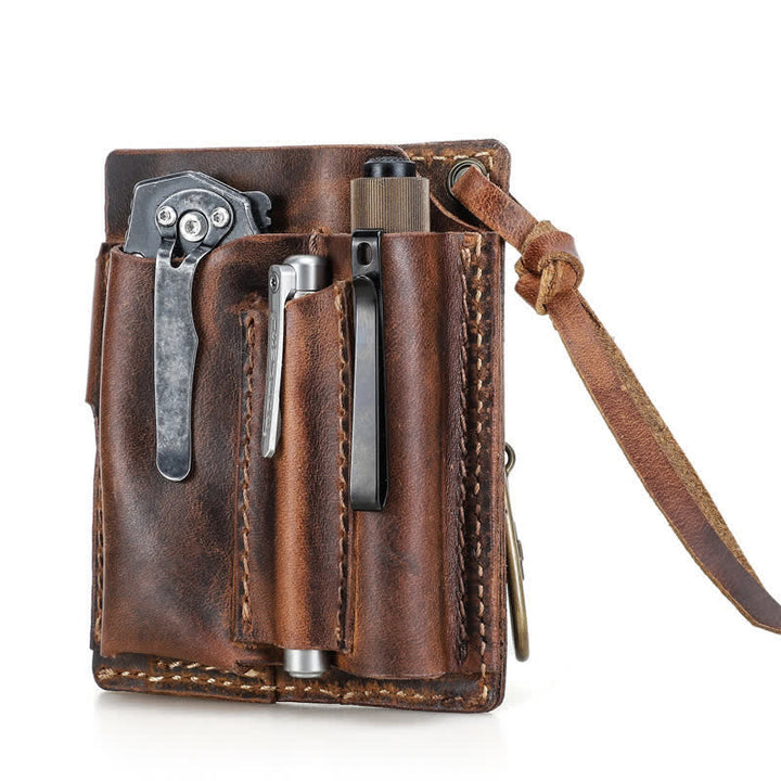 Cartera EDC con nombre personalizado, organizador de bolsillo, bolso de cuero para cinturón - image 11
