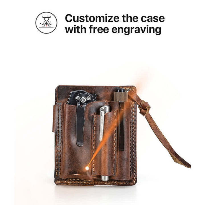 Cartera EDC con nombre personalizado, organizador de bolsillo, bolso de cuero para cinturón - image 7