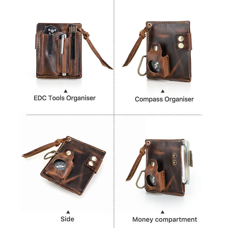 Cartera EDC con nombre personalizado, organizador de bolsillo, bolso de cuero para cinturón - image 13