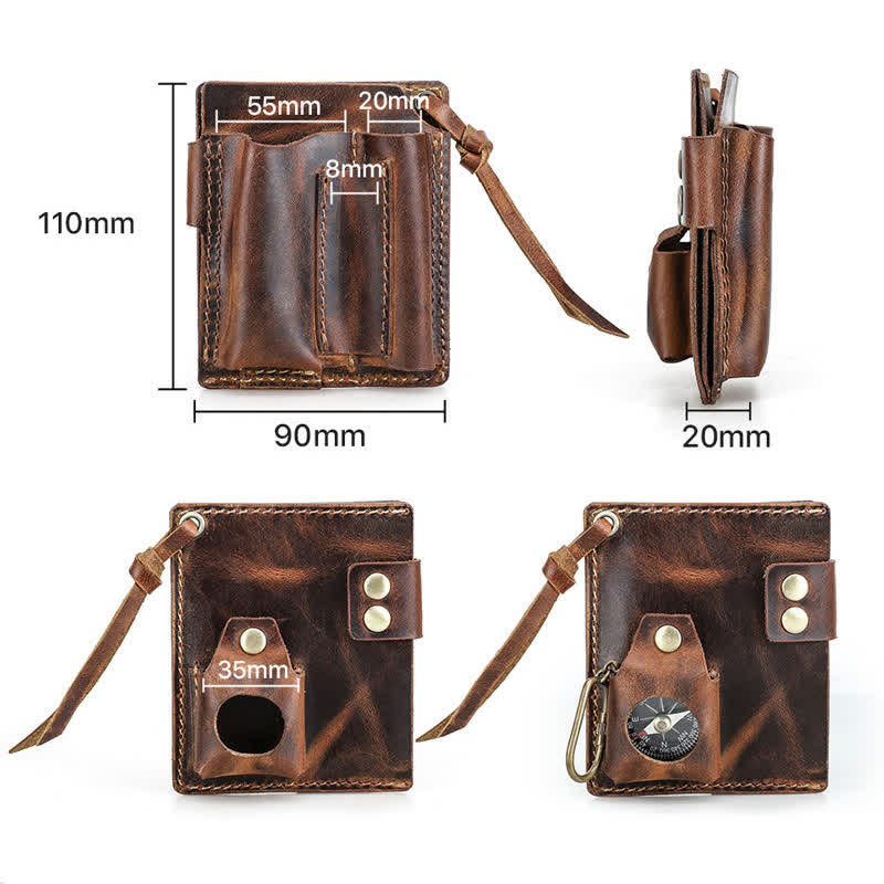 Cartera EDC con nombre personalizado, organizador de bolsillo, bolso de cuero para cinturón - image 14