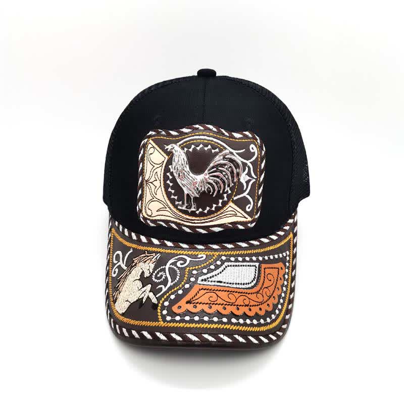 Gorra de camionero mexicana con estampado metálico 3D, estilo étnico occidental, color negro (Preventa) - image 11