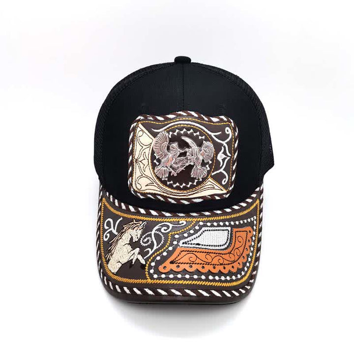 Gorra de camionero mexicana con estampado metálico 3D, estilo étnico occidental, color negro (Preventa) - image 15