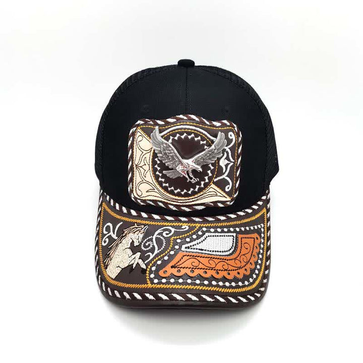 Gorra de camionero mexicana con estampado metálico 3D, estilo étnico occidental, color negro (Preventa) - image 13