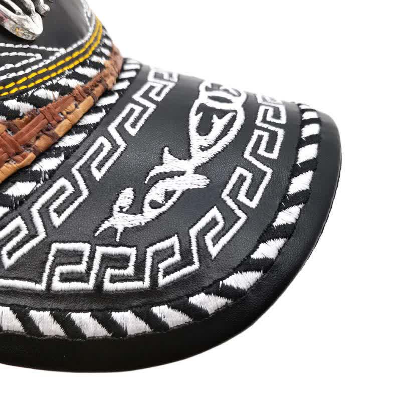 Gorra de camionero de malla étnica mexicana con patrón metálico 3D y tejido marrón (Preventa) - image 2