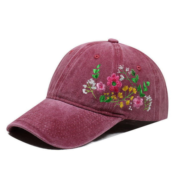 Gorra de béisbol ajustable con flores de margaritas bordadas de verano - Estilo #3 - borgoña - Ajustable (aproximadamente 21 5/8"-22 7/8") - image 18