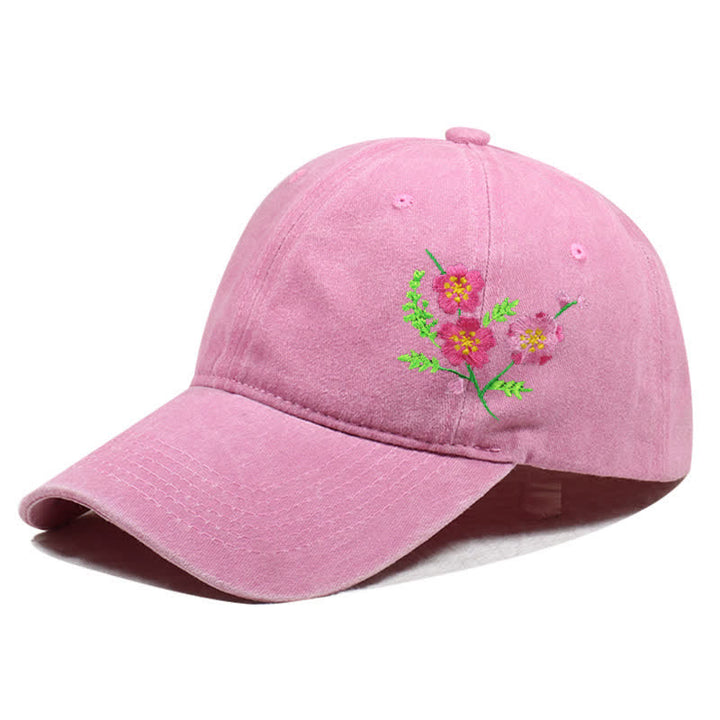 Gorra de béisbol ajustable con flores de margaritas bordadas de verano - Estilo #2 - Rosa - Ajustable (aproximadamente 21 5/8"-22 7/8") - image 15