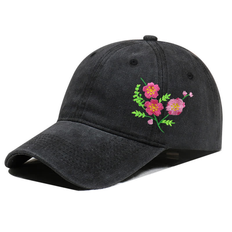 Gorra de béisbol ajustable con flores de margaritas bordadas de verano - Estilo #2 - Negro - Ajustable (aproximadamente 21 5/8"-22 7/8") - image 12