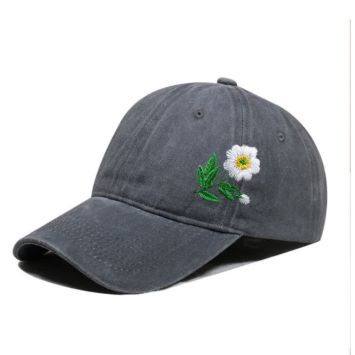 Gorra de béisbol ajustable con flores de margaritas bordadas de verano - Estilo #1 - Gris - Ajustable (aproximadamente 21 5/8"-22 7/8") - image 6