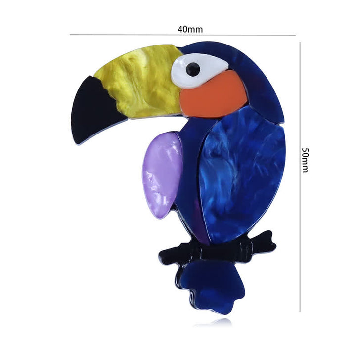 Broche acrílico hecho a mano con dibujo de pájaro de pico grande - image 6