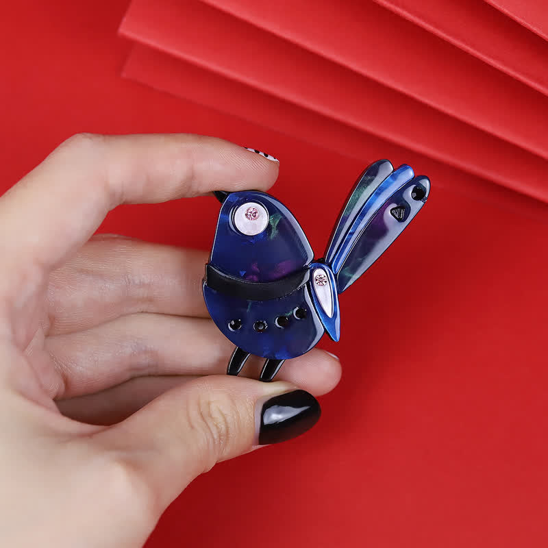 Broche de acrílico hecho a mano con diseño de pájaro de dibujos animados de la marina - image 4