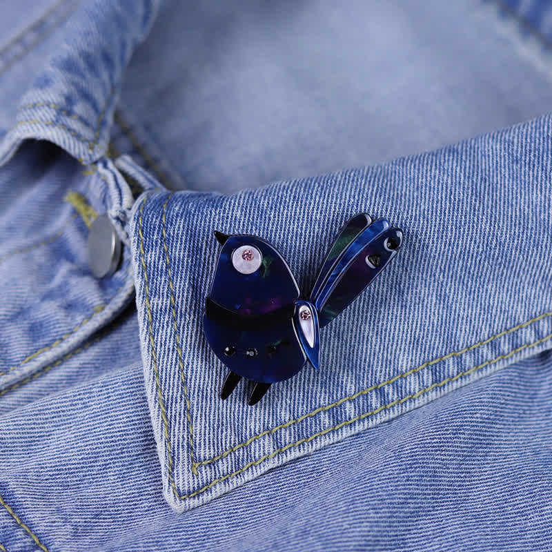 Broche de acrílico hecho a mano con diseño de pájaro de dibujos animados de la marina - image 2