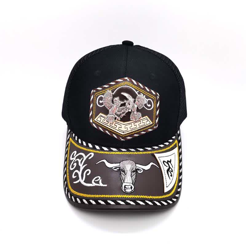 Gorra de camionero de malla negra con bordado Westerman, decoración metálica 3D plateada (Preventa) - image 7