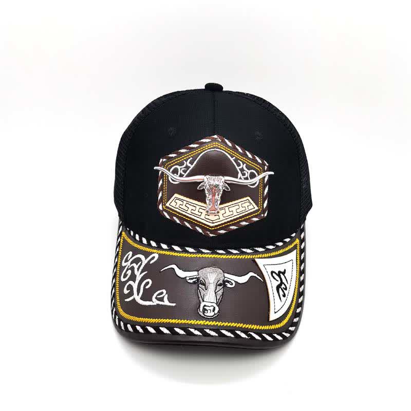 Gorra de camionero de malla negra con bordado Westerman, decoración metálica 3D plateada (Preventa) - image 5