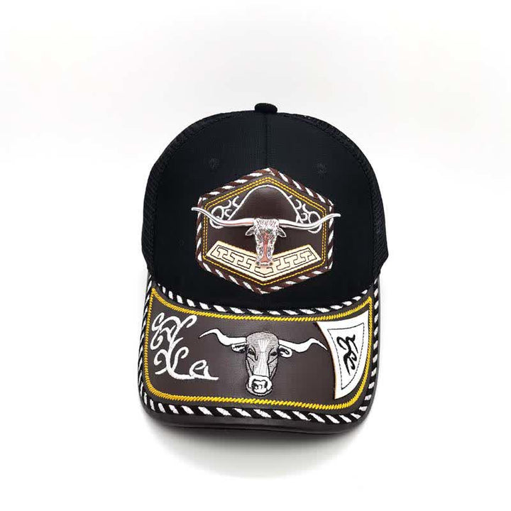 Gorra de camionero de malla negra con bordado Westerman, decoración metálica 3D plateada (Preventa) - image 5