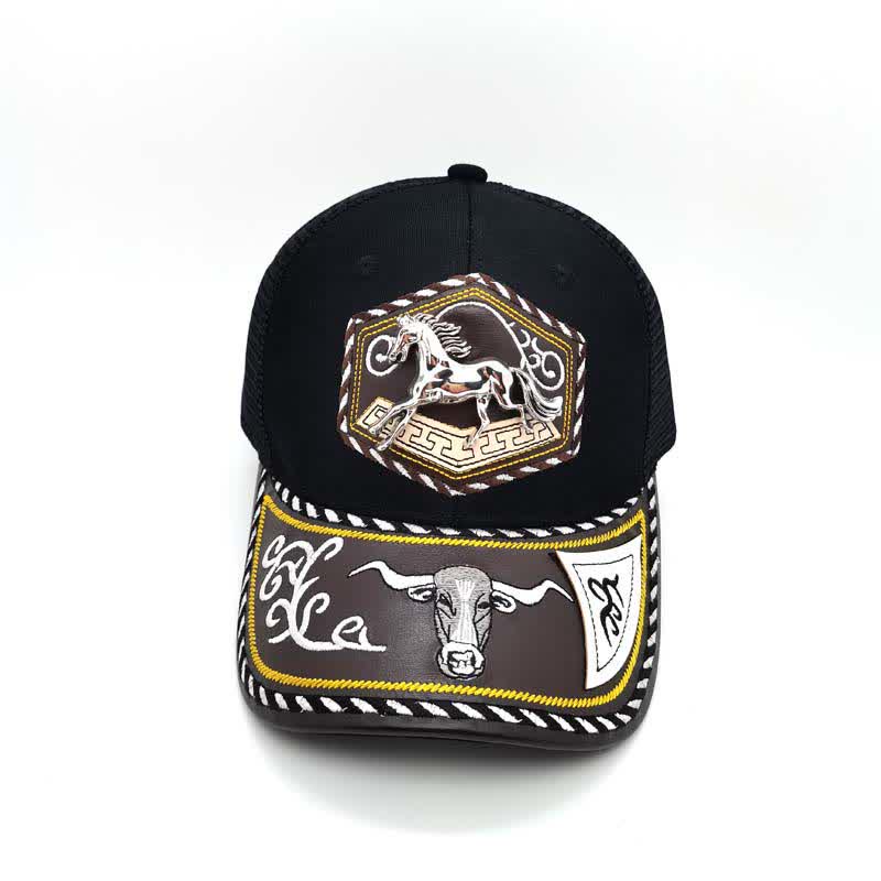 Gorra de camionero de malla negra con bordado Westerman, decoración metálica 3D plateada (Preventa) - image 12