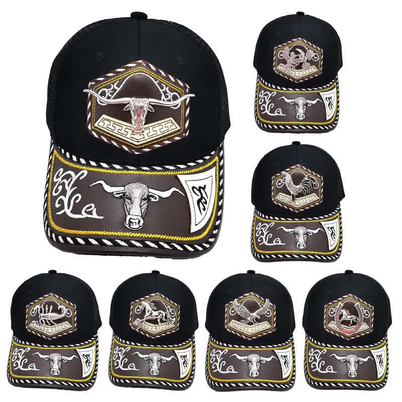 Gorra de camionero de malla negra con bordado Westerman, decoración metálica 3D plateada (Preventa) - image 2