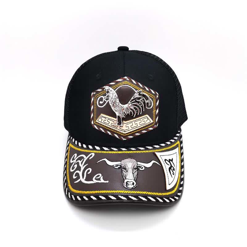 Gorra de camionero de malla negra con bordado Westerman, decoración metálica 3D plateada (Preventa) - image 9