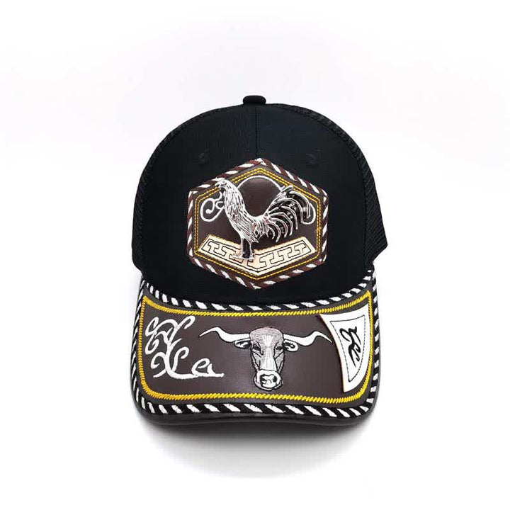 Gorra de camionero de malla negra con bordado Westerman, decoración metálica 3D plateada (Preventa) - image 9