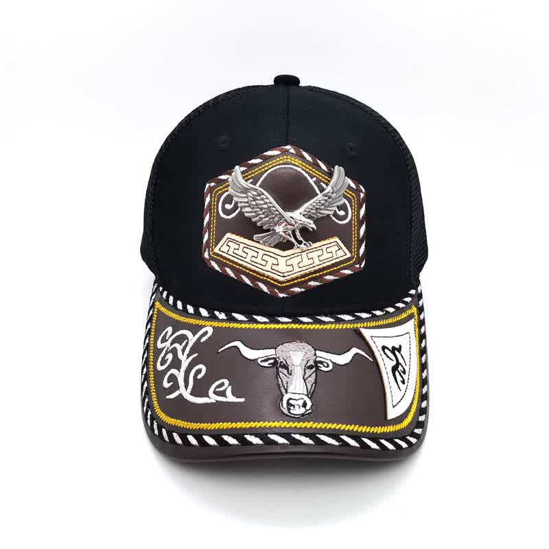 Gorra de camionero de malla negra con bordado Westerman, decoración metálica 3D plateada (Preventa) - image 14