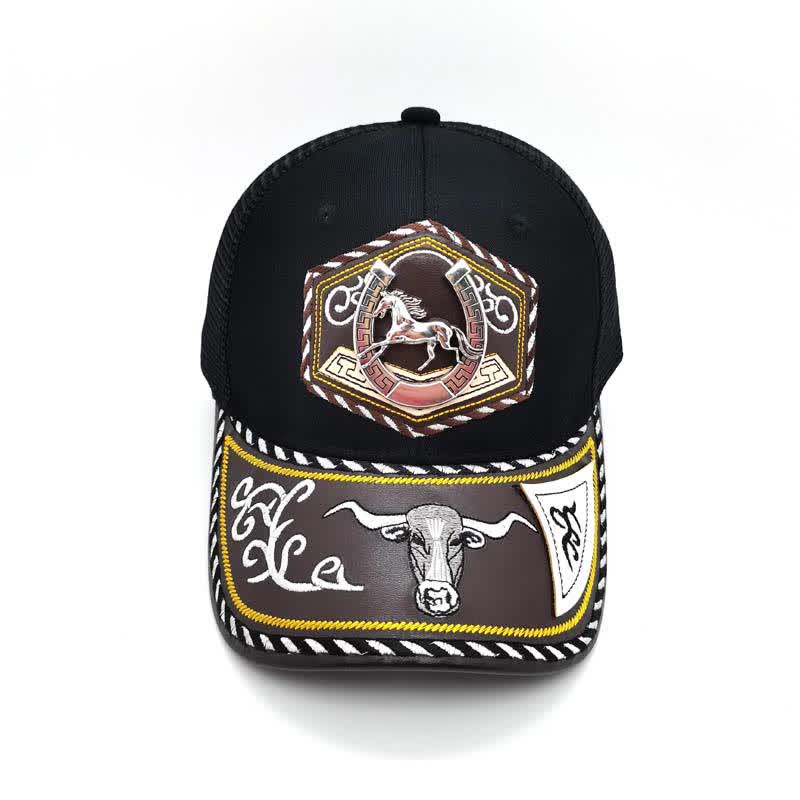 Gorra de camionero de malla negra con bordado Westerman, decoración metálica 3D plateada (Preventa) - image 3