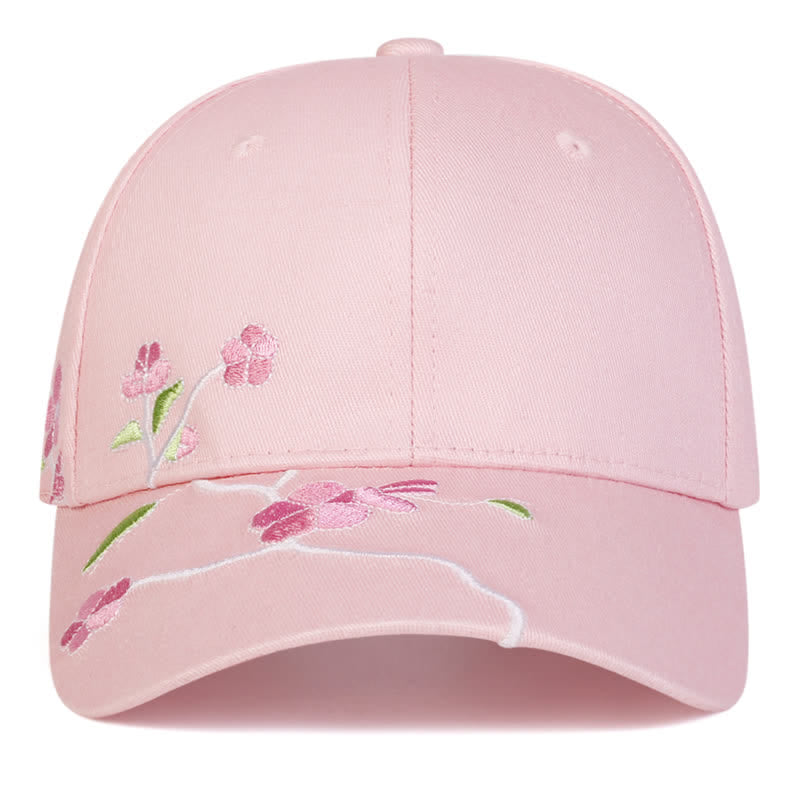 Gorra de béisbol ajustable con bordado floral en el lateral de color rosa - image 5