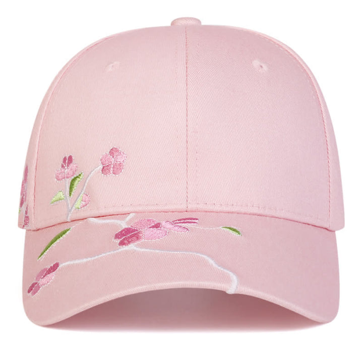 Gorra de béisbol ajustable con bordado floral en el lateral de color rosa - image 5