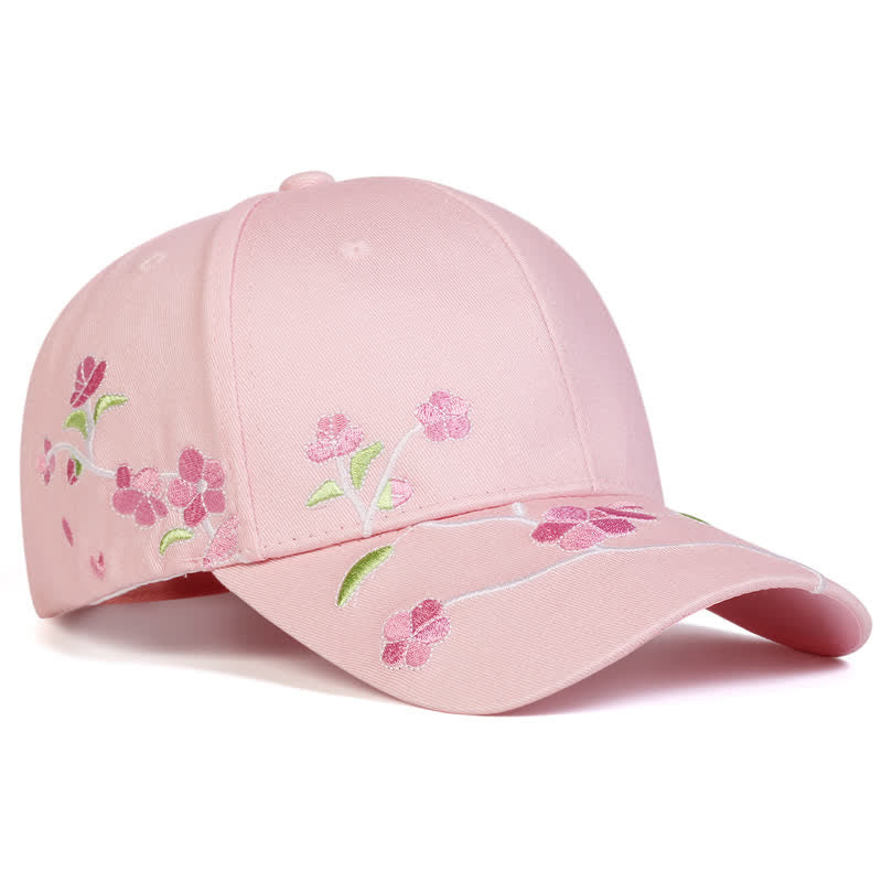Gorra de béisbol ajustable con bordado floral en el lateral de color rosa - Blanco - Ajustable (aproximadamente 21 5/8"-22 7/8") - image 4