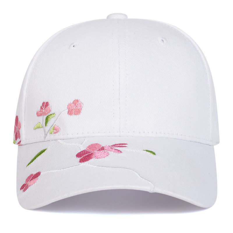 Gorra de béisbol ajustable con bordado floral en el lateral de color rosa - image 8