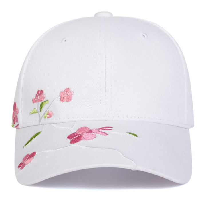 Gorra de béisbol ajustable con bordado floral en el lateral de color rosa - image 8