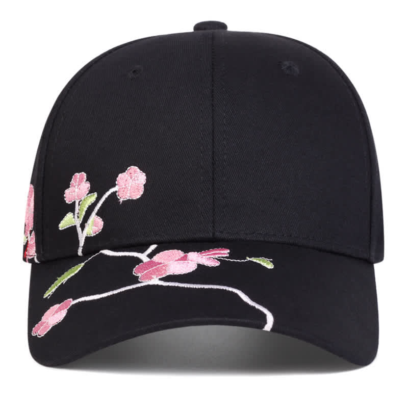 Gorra de béisbol ajustable con bordado floral en el lateral de color rosa - image 2