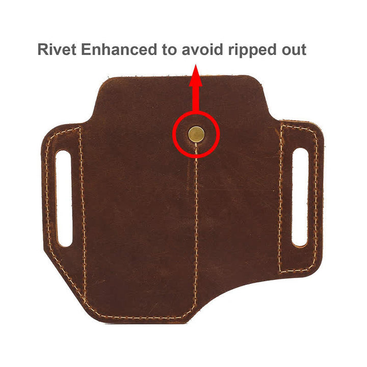Funda de almacenamiento para herramientas EDC, cuchillo plegable, linterna, bolsa de cuero para cinturón - image 5