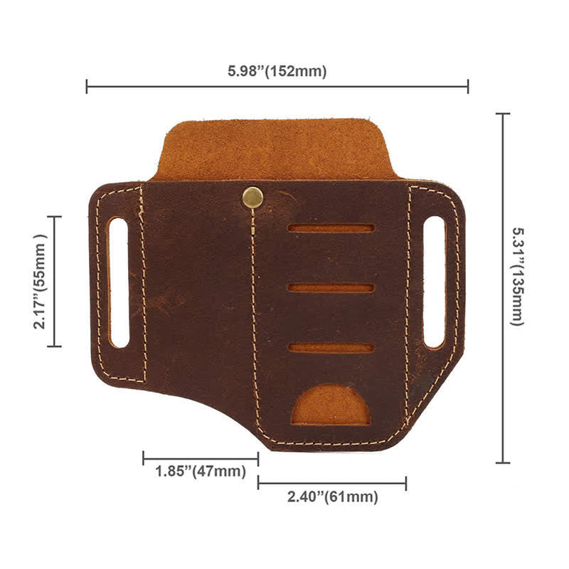 Funda de almacenamiento para herramientas EDC, cuchillo plegable, linterna, bolsa de cuero para cinturón - image 4