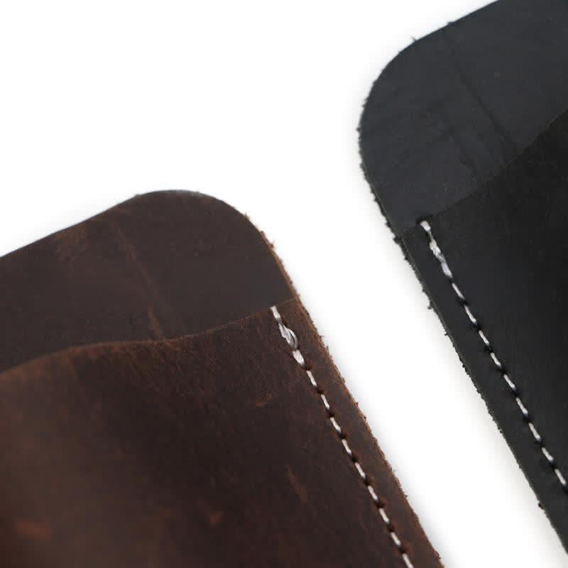 Bolsa de cinturón de cuero con funda para cuchillo plegable horizontal con apertura inferior - image 5