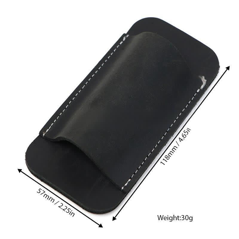Bolsa de cinturón de cuero con funda para cuchillo plegable horizontal con apertura inferior - image 6