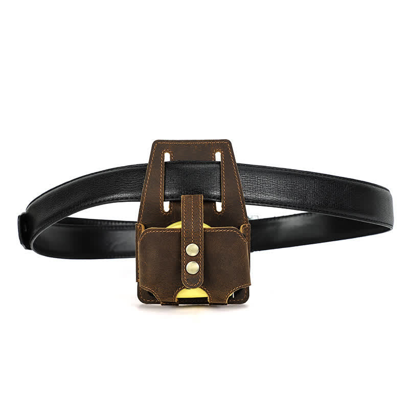 Bolsa de cinturón de cuero con estuche medidor de acero Coffee 5M - image 10