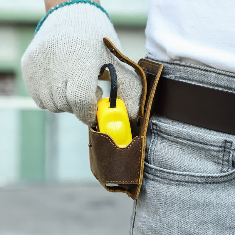 Bolsa de cinturón de cuero con estuche medidor de acero Coffee 5M - image 8