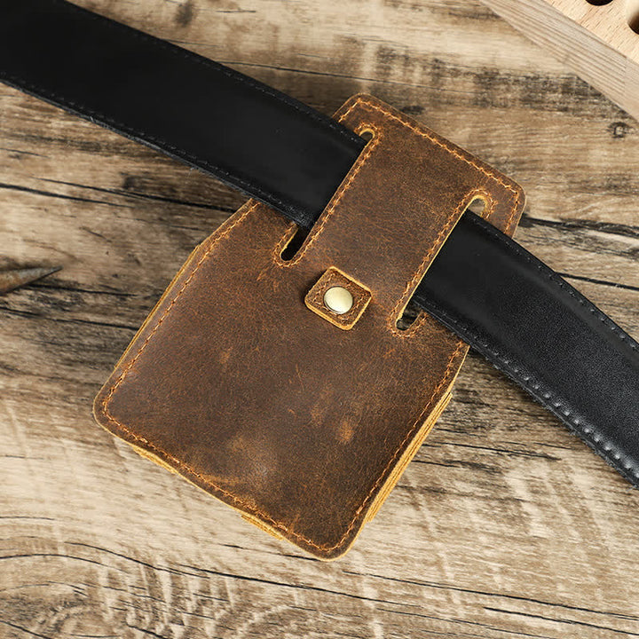 Bolsa de cinturón de cuero con estuche medidor de acero Coffee 5M - image 3