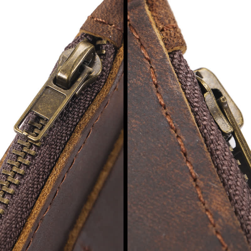 Cartera de bolsillo EDC de forma curva, bolso de cuero con cinturón - image 7
