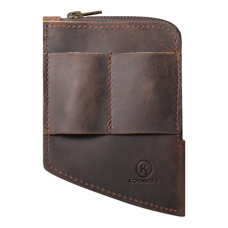 Cartera de bolsillo EDC de forma curva, bolso de cuero con cinturón - image 5