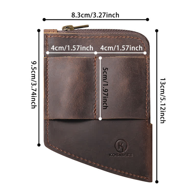 Cartera de bolsillo EDC de forma curva, bolso de cuero con cinturón - image 8