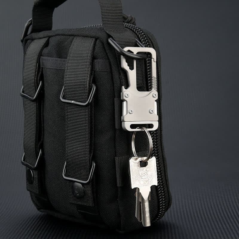Mosquetón multifuncional con clip para llavero y cuchillo - image 9