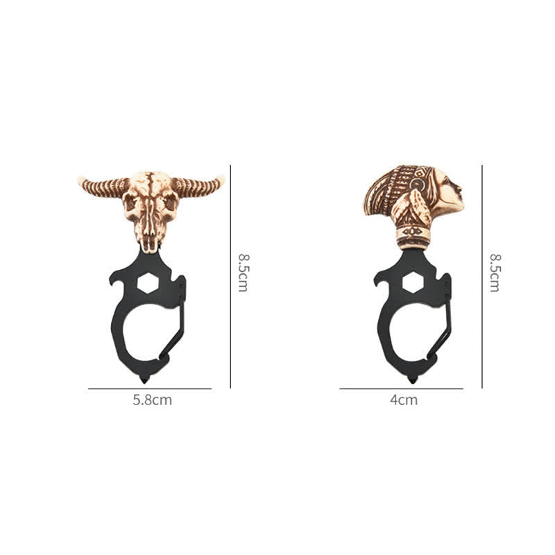 Práctico llavero con cabeza de toro indio y martillo rompedor - image 7