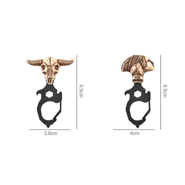 Práctico llavero con cabeza de toro indio y martillo rompedor - image 7