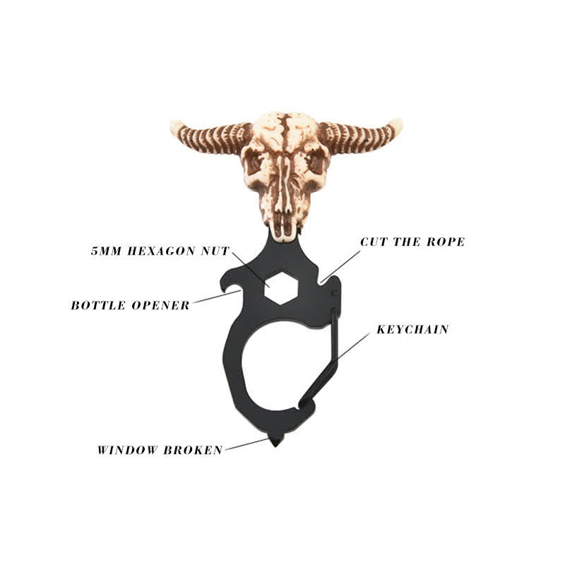 Práctico llavero con cabeza de toro indio y martillo rompedor - image 7