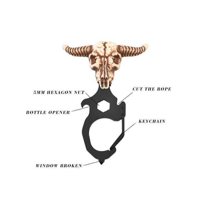 Práctico llavero con cabeza de toro indio y martillo rompedor - image 7