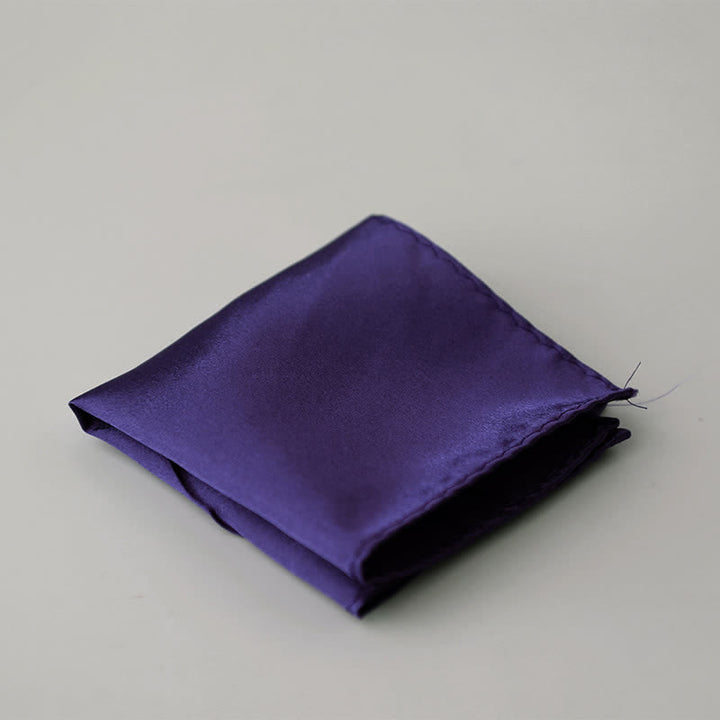 Pañuelo de bolsillo sencillo de color liso para boda de hombre - Índigo - image 41
