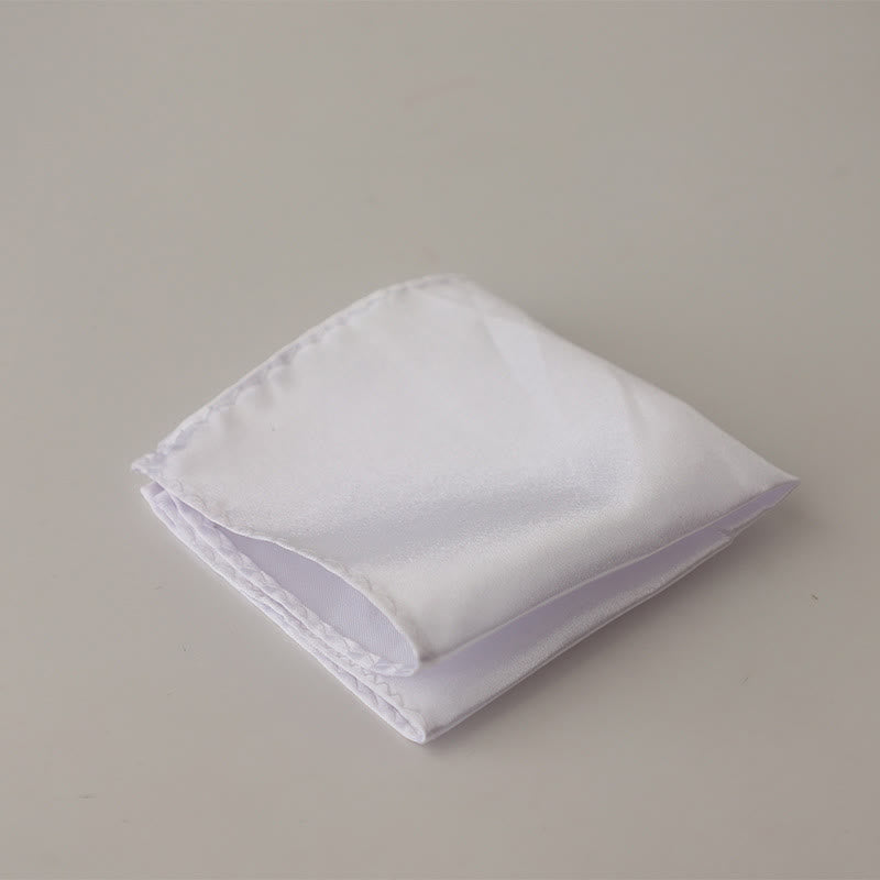 Pañuelo de bolsillo sencillo de color liso para boda de hombre - Blanco - image 20