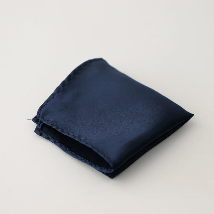 Pañuelo de bolsillo sencillo de color liso para boda de hombre - Azul medianoche - image 25